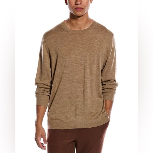 Vince Extra Fine Merino Wool Crewneck Sweater in Heather Camel, LS, Size XXL - Picture 1 of 14